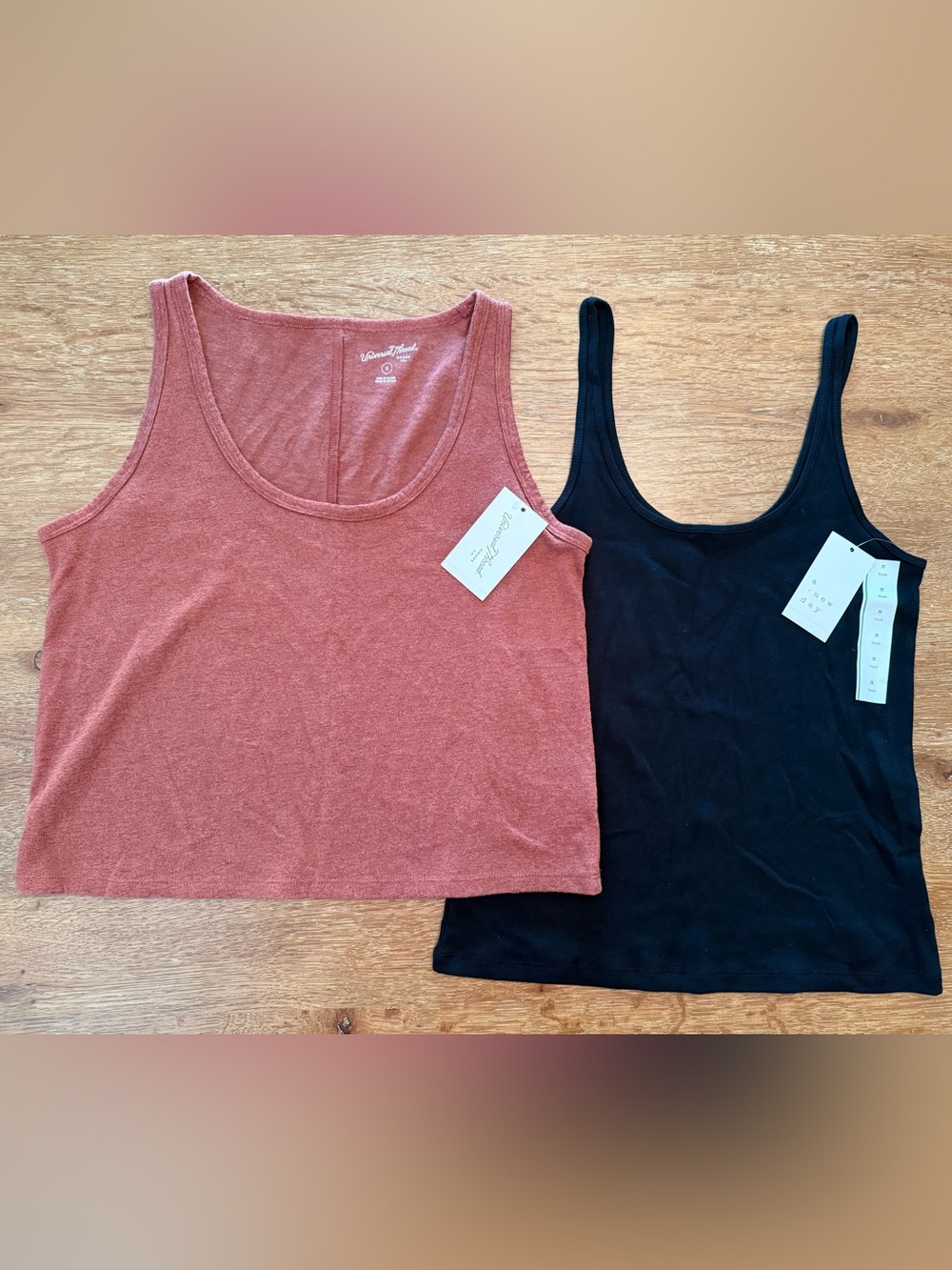 Universal Thread Crop Tank and A New Day Black Scoop Neck Tank Tops - Set of 2